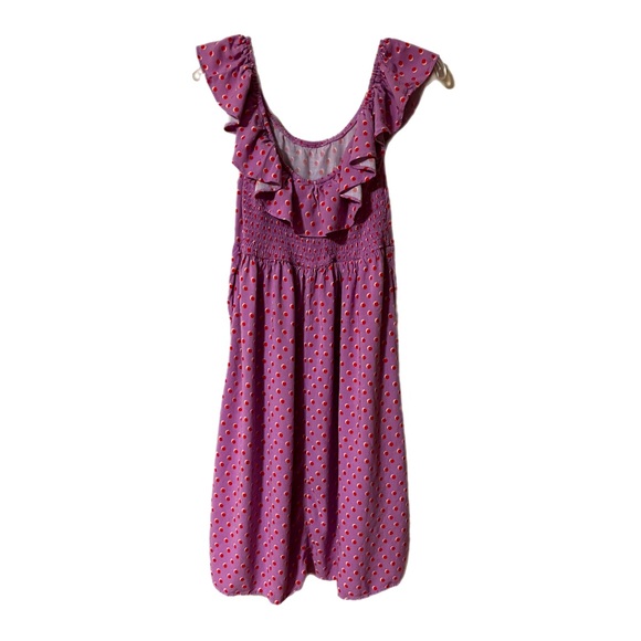 Ava and Viv Midi Dress Rayon Colorful Size X Mauve Pink with Reddish Orange - Picture 3 of 5